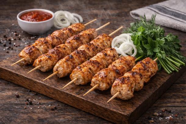 Мини-шашлык со свининой