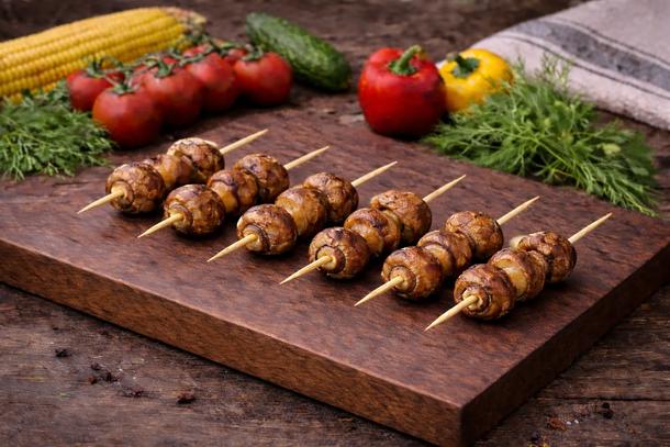 Шашлык с шампиньонами