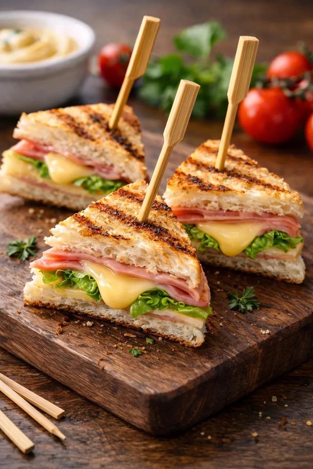 Сэндвич мини с сыром и ветчиной