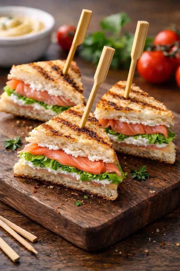 Сэндвич мини с лососем
