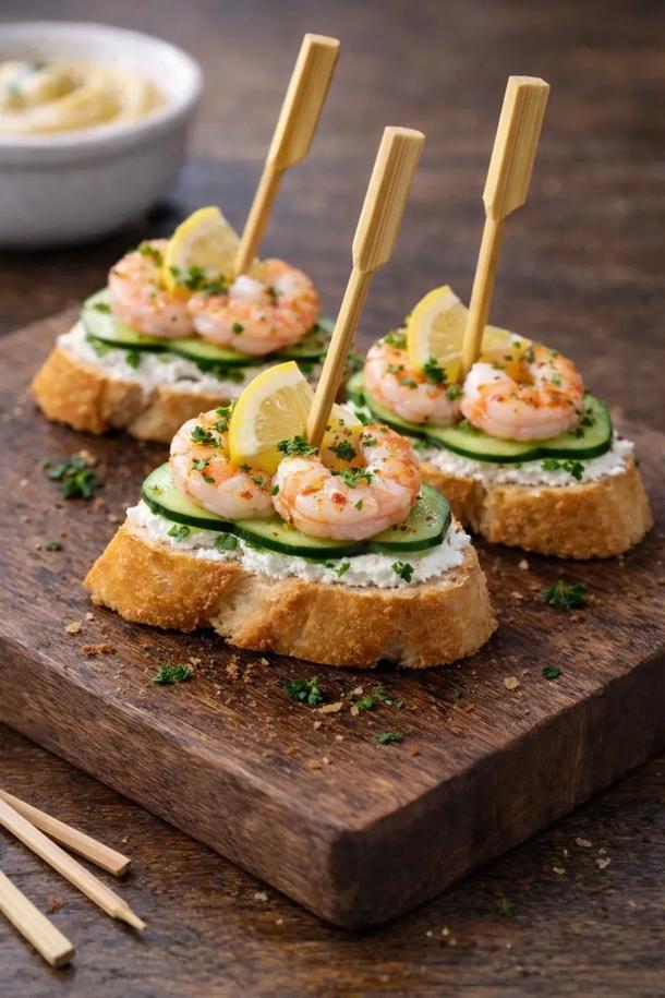 Брускетта с креветками