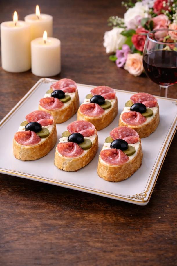 Брускетта с салями