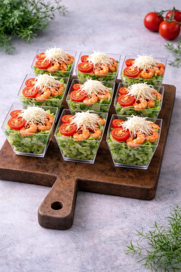 Салат Цезарь с креветками